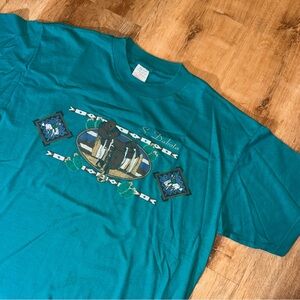 Vintage 90s Nature T-Shirt Cowboy South Dakota Horse Saddle Western U.S.A sz. L